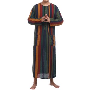2025 bordado tradicional hombres árabe Thobe musulmán hombres Thobe Marruecos Thobes ropa islámica Bata - Product Image 4