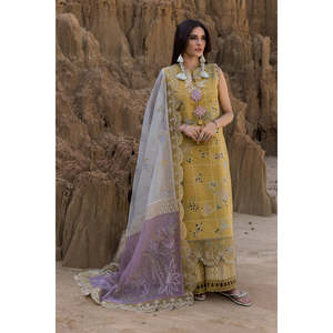 Ensemble chemise en mousseline brodée avec dupatta en tissu Khaadi et pantalon - RANG RASIYA-BIC-4686 - Product Image 1