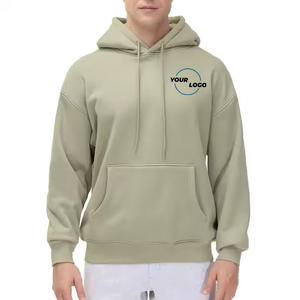 Sweat-shirt à capuche en molleton GAF surdimensionné, coupe ajustée, grande taille, 100 % coton, logo imprimé sur le devant, impression par transfert thermique, pour homme - Product Image 1