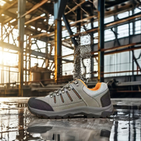 SOLID STONE Zapatos de Seguridad con Cordones Antiestáticos de Cuero Genuino, con Puntera de Acero, Tejido de Cuero Vacuno, Unisex, Suela de Goma EVA, de Fábrica