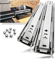 Glissières de tiroir Aodeli modernes en zinc plaqué, 51 mm de large, robustes, à fermeture amortie, à extension complète avec rail épais pour tiroirs de salle de bain