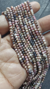 พลอยโรโดโครไซต์หลายสีทรงกลมขนาด3มม. 12 "เส้น1/10ล่าสุด - Product Image 4
