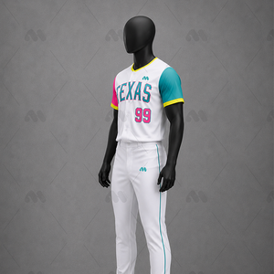 Ensemble d'uniformes de baseball personnalisés imprimés par transfert thermique, maillot à manches courtes et pantalon, kit athlétique unisexe pour l'entraînement en club - Product Image 3
