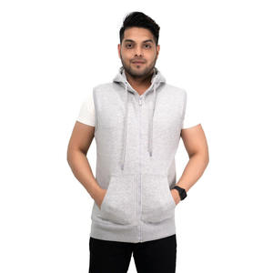 Sudadera con capucha y cremallera sin mangas personalizada para hombre, chaleco deportivo para gimnasio, camiseta sin mangas con capucha, ropa deportiva informal, sudaderas con capucha de entrenamiento al por mayor - Product Image 3