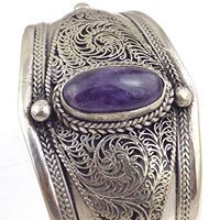 กำไลข้อมือโลหะชุบเงินสไตล์ทางศาสนาคลาสสิกกำไลข้อมือแฟชั่นสร้อยข้อมือรูปหัวใจเพชรโลหะผสมทองแดง - Product Image 5