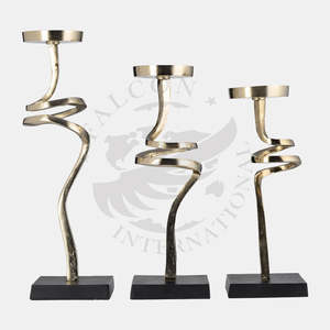 High Quality Shiny Polished Aluminum Modern Durable Handmade Christmas Wedding Home Decor <b>Pillar</b> <b>Candle</b> Holder - Product Image 5