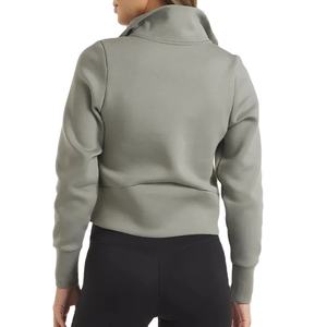 Sudadera Premium Extra Grande para Mujer con Media Cremallera, Forro Polar Cálido Elástico en 4 Direcciones, 400 Gsm, Invierno, Estampado Personalizado, Anti-Pilling, Manga Larga - Product Image 4