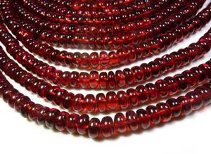 ลูกปัดโกเมนแอฟริกันสีแดงธรรมชาติขนาด4.5-6มม. ลูกปัดขัดเงาเรียบแบบหลวมอัญมณี18 "ขายส่งมาก - Product Image 4