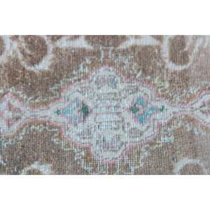 3.2x1.8 ft Vintage Rug, <b>Brown</b> Animal Print Turkish <b>Wool</b> Rug - Product Image 5