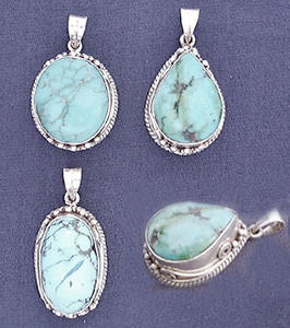 Colgantes de Plata de Ley 925 hechos a mano, diamantes turquesa, corazón, flor, números, patrones religiosos para regalo de fiesta, joyería - Product Image 2