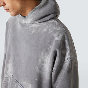 เสื้อฮู้ดดี้สีเทาสำหรับผู้ชายปี 2025 ขายส่งออนไลน์ ปรับแต่งได้ ปักลายได้ ทรงปกติ สไตล์ลำลอง สตรีทแวร์ ลวดลายเรียบๆ มีฮู้ด - Product Image 3