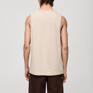 Camiseta sin mangas con logotipo personalizado al por mayor, camiseta sin mangas deportiva de gimnasio de alta calidad para hombre, ropa informal de sublimación con estampado de hojaldre - Product Image 2