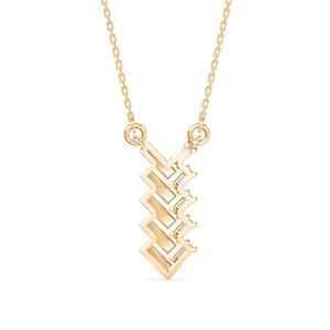 Collar con Colgante de Diamante Cultivado en Laboratorio, Corte Baguette y Redondo, en Oro Sólido de 14k, Joyería Minimalista de Diamante Cultivado en Laboratorio a Precio de Mayoreo - Product Image 4