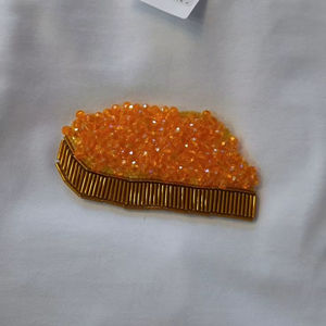 Charme en perles fait main en forme de pop-corn, tendance actuelle, personnalisation de la broderie en perles pour un look élégant - Product Image 1