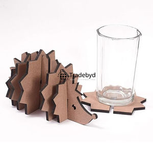 Tradebyd MDF sous-verres ensemble de 4 sous-verres élégants pour la protection de la table basse sous-verres décoratifs en gros fournisseur - Product Image 1