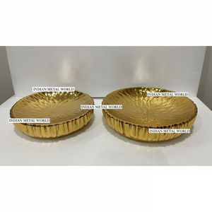 Tazón Decorativo de Centro de Mesa con Borde Ondulado de Metal Dorado de Diseño Moderno al por Mayor, Tazón de Aluminio para Servir Frutas, Decoración de Mesa para el Hogar, Regalo - Product Image 6
