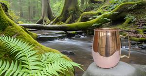 Taza de cobre puro exclusiva hecha a mano con atractivo mango de latón para uso doméstico con diseño distintivo - Product Image 6