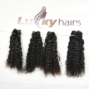 Extensions de cheveux humains de couleur naturelle indienne vierge crue faisceaux de machine à double trame de style naturel et vague profonde lâche - Product Image 3