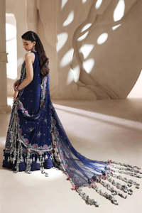 Lehenga Choli Anarkali de luxe pour femmes, lourdement orné, en acrylique, pour les fêtes, les réceptions de mariage formelles, look de mariée - Product Image 5