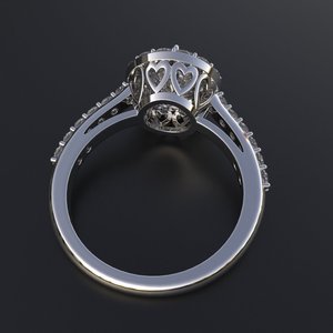 Anillo de Compromiso de Plata de Ley con Solitario de 1.50 Quilates - Product Image 3