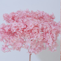 Hydrangeas séchées préservées, couleurs violet, rose blush, beige, rouge, petites feuilles, tiges d'hortensias séchées à l'air, pour la Saint-Valentin et les mariages