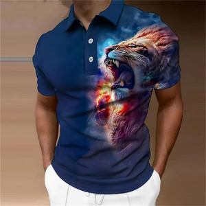 Camiseta de Verano para Hombre, Transpirable, de Lona, con Estampado Animal 3D, Cuello Redondo Simple, Manga Corta, Estilo Gótico - Product Image 6
