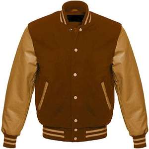 Veste universitaire unisexe de haute qualité Broderie en chenille Manches en cuir Personnalisée Baseball Letterman Col montant Logo frontal - Product Image 5