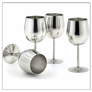 Mayur Exports Verre à vin et gobelet en acier inoxydable de luxe, capacité de 260 ml, écologique, durable, en métal, pour utilisation en restaurant - Product Image 1