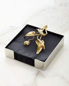 Servilletero de Latón con Diseño de Hoja de Vid, Moderno Organizador de Caja de Pañuelos de Acero Inoxidable para Mesa, Impermeable para Decoración del Hogar - Product Image 1