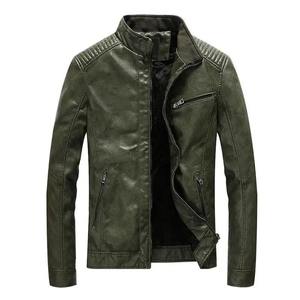 Automne hiver hommes décontracté fermeture éclair PU veste en cuir hommes vêtements mince à manches longues en cuir mode veste moto veste - Product Image 1