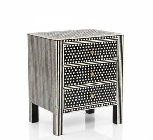 Mesita de Noche de Madera Maciza con Incrustaciones de Hueso, Estilo Fantasía, Moderna, Hecha a Mano, de Primera Calidad, Duradera, Decorativa, de Lujo, para Sala de Estar - Product Image 4