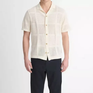 Nouvelle conception été printemps évider T-shirts pour hommes tricoté Polo T-shirt - Product Image 2