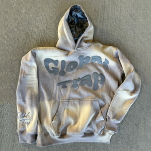 2024 personalizado al por mayor Vintage para Puff estampado satén forrado recortado desgastado Dip Dye Hoodie 100% algodón invierno sólido liso teñido - Product Image 4