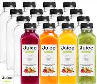 Nouvelle Offre Exceptionnelle : Bouteille Ronde de Jus Transparente de 355 ml avec Bouchon à Vis, Bouteilles Rondes en Plastique de 500 ml pour Lait et Thé avec Bouchon de Sécurité