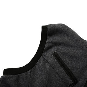 Logotipo personalizado de alta calidad para hombre sin mangas chaleco sudaderas con cremallera hombres liso cordón hombres sudaderas con capucha - Product Image 6