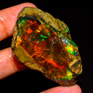 Pierre précieuse d'opale naturelle, pierre précieuse brute d'opale éthiopienne, pierre précieuse en vrac, opale de feu multiple, opale éthiopienne brute, 78.5 ct. R-126 - Product Image 2