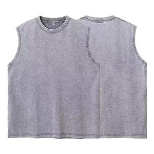 Dry Fit hombres 100% algodón Atlético camiseta sin mangas entrenamiento gimnasio Stringer Streetwear camisetas sin mangas transpirable cuello redondo algodón sólido hombres camisetas sin mangas - Product Image 6