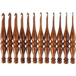 12 pièces bambou poignée Crochet crochet tricot artisanat aiguille à tricoter fil de tissage 3-10mm pull outils de tricot circulaire Crochet - Product Image 5