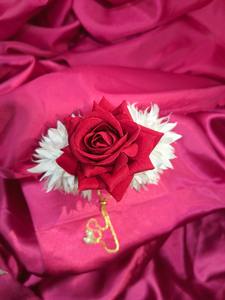 Romántico jazmín tela Rosa flor Gajra con cadena ajustable musulmán Nikah fiesta Favor mano pulsera mujer accesorio regalo - Product Image 5