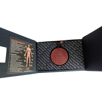 Hoonni Noir Rouge Foncé Puissant Volcanique Scalaire Énergie Collier Pierre De Lave Pendentif Énergie Quantique Pendentif Charms