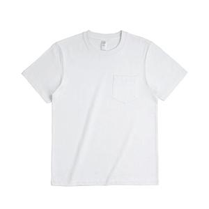 Custom Logo High Quality <b>Men's</b> 100% Cotton Solid Blank <b>T</b>-<b>shirt</b> with Front <b>Pocket</b> Casual Streetwear Regular Fit Short Sleeve - Product Image 3