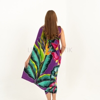 Sarung Pantai Batik - Selendang Katun Indonesia untuk Pria dan Wanita, Gaun Sarung Wanita Serbaguna, Penutup Pantai atau Rok