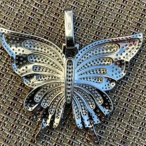 Pendentif Moissanite Hip Hop glacé en diamant de laboratoire en argent sterling 925 avec breloque papillon pendentifs fins et bijoux à breloques - Product Image 6