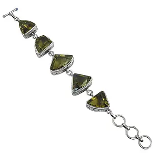925 <b>Silver</b> Citrine Statement Jewelry for Women Fashion <b>Chain</b> & Link <b>Bracelet</b> - Product Image 3