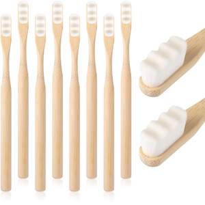 2025 nouveauté brosse à dents en bambou blanc écologique Ultra-doux jetable pour un usage domestique Nano poils biodégradable sensible - Product Image 3