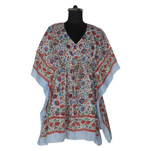 Maxi vestidos maxi de algodón indio sin mangas con estampado de bloques para mujer KFCS134 Maxi vestido de verano de algodón 100% diseñador de ropa orgánica - Product Image 4