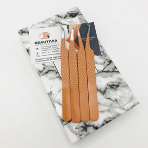 Custom Logo <b>Nude</b> Color Eyelash Extension Tweezers Sustainable Stainless Steel With Strong Grip and Pointed Tip - Product Image 1