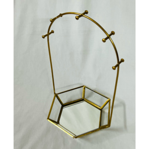 Bandejas de soporte de joyería de cristal de Metal dorado hechas a mano organizador de exhibición de almacenamiento de maquillaje personalizado para contenedor de joyería de mujer - Product Image 6