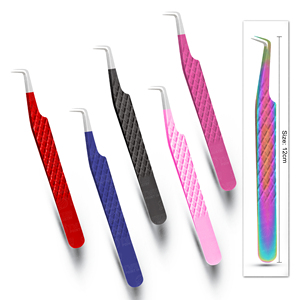 Pinzas de extensión de pestañas de aislamiento Antiestático de acero inoxidable japonés, pinzas de Color rosa con punta de agarre de diamante - Product Image 4
