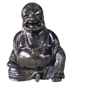 2023 tendencia decoración del hogar Aventurina azul Natural piedra preciosa hecha a mano Buda sonriente talla estatua escultura - Product Image 1